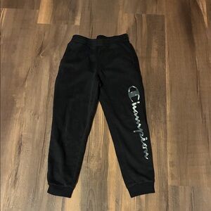 Champion Kids Black Sweatpants with Logo